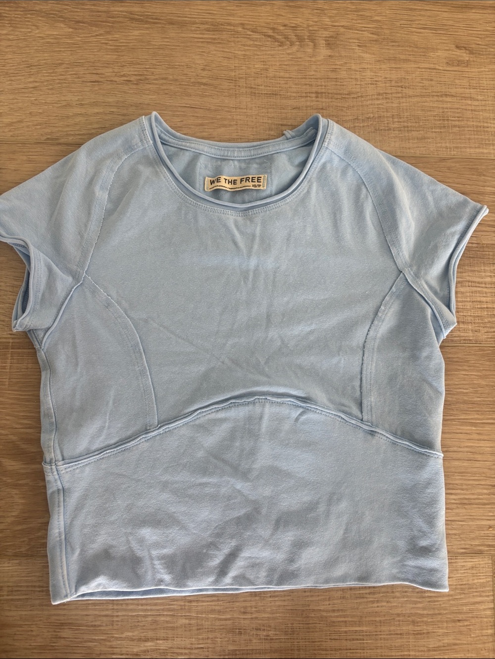 We The Free Soft Sky Blue Short Sleeve Crewneck Top